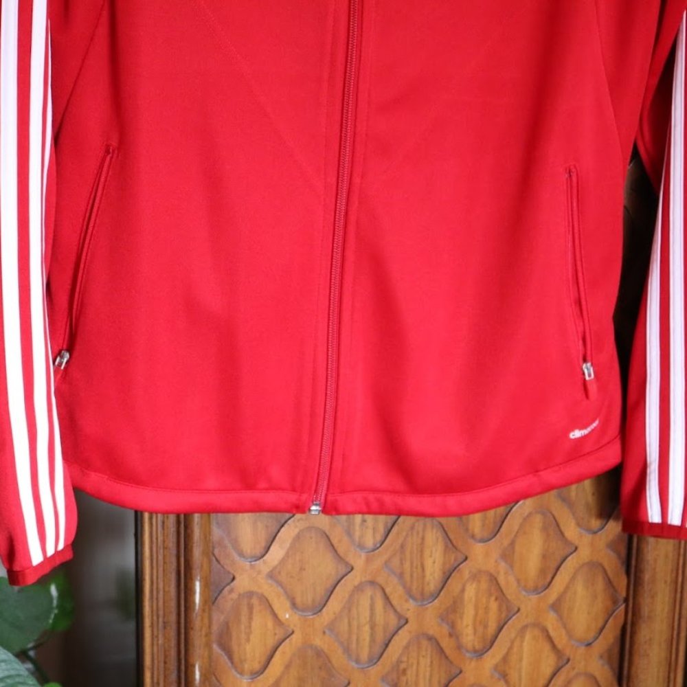 RELIST - Adidas 3 Stripes Soccer Tiro Track Jacket CVU Red/White 3-stripes - S - Picture 7 of 16